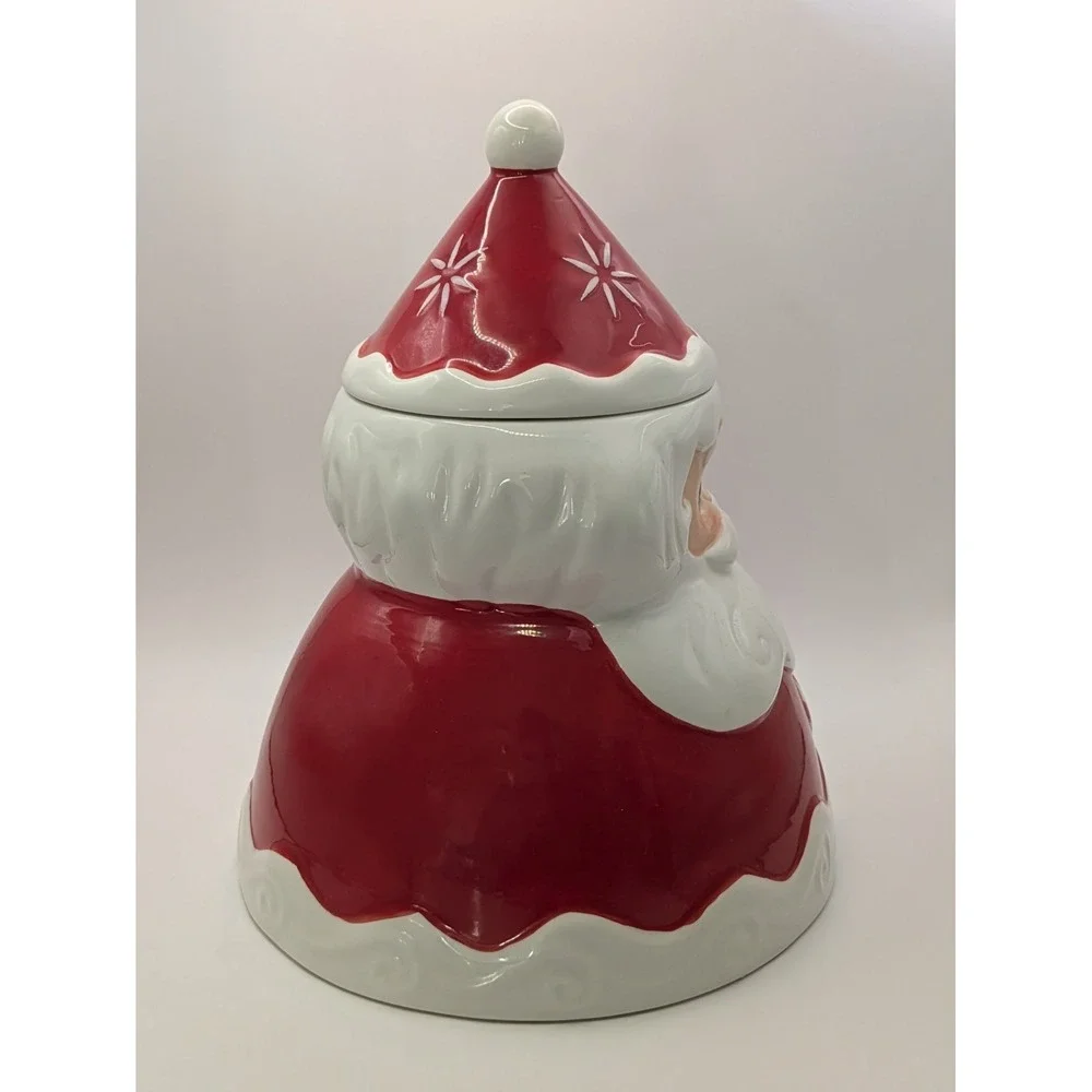 Johanna Parker Magenta Carnival Cottage Santa Claus Canister Cookie Jar Ceramic